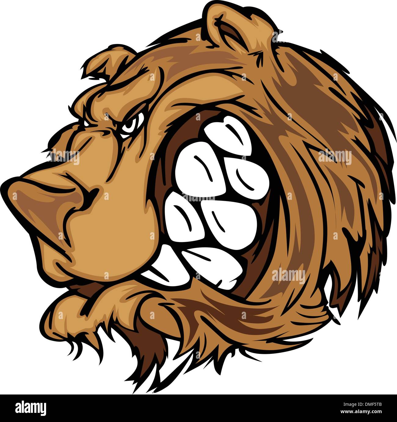 Orso grizzly testa mascotte cartoon vettoriale Illustrazione Vettoriale