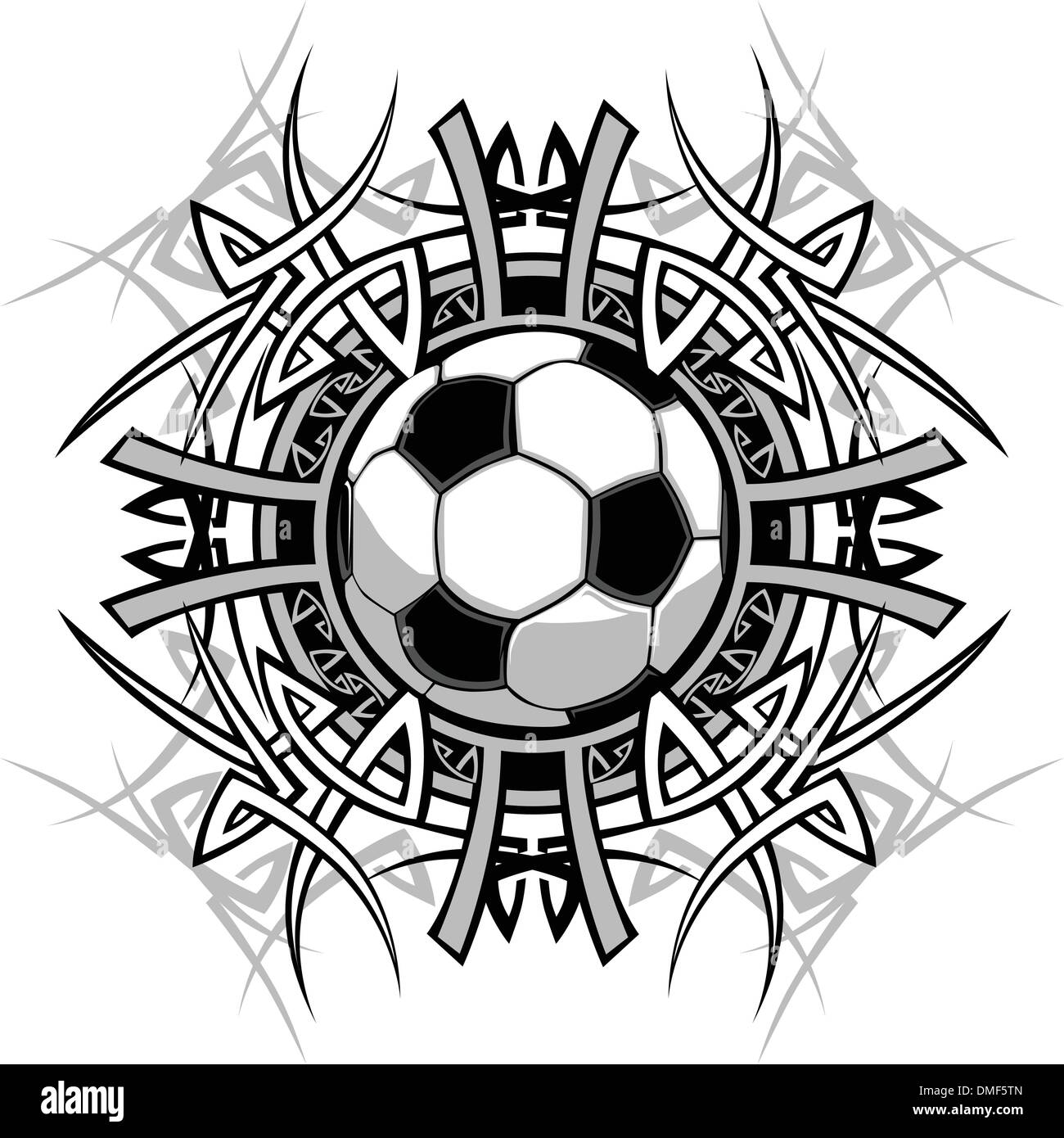 Soccer tribale immagine grafica Illustrazione Vettoriale