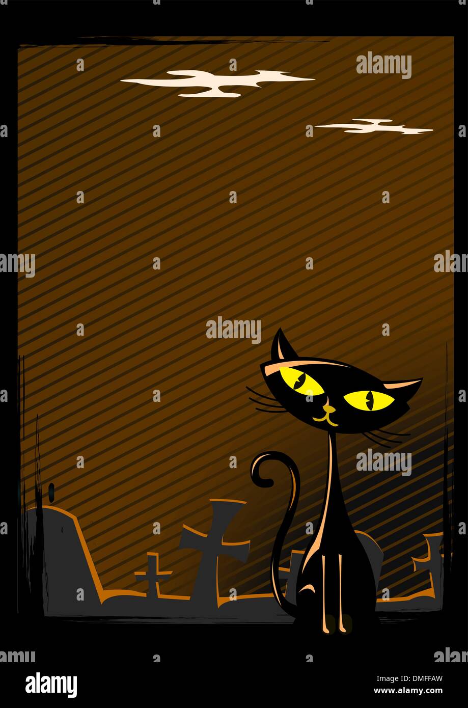 Illustrazione Vettoriale di Halloween cat Illustrazione Vettoriale