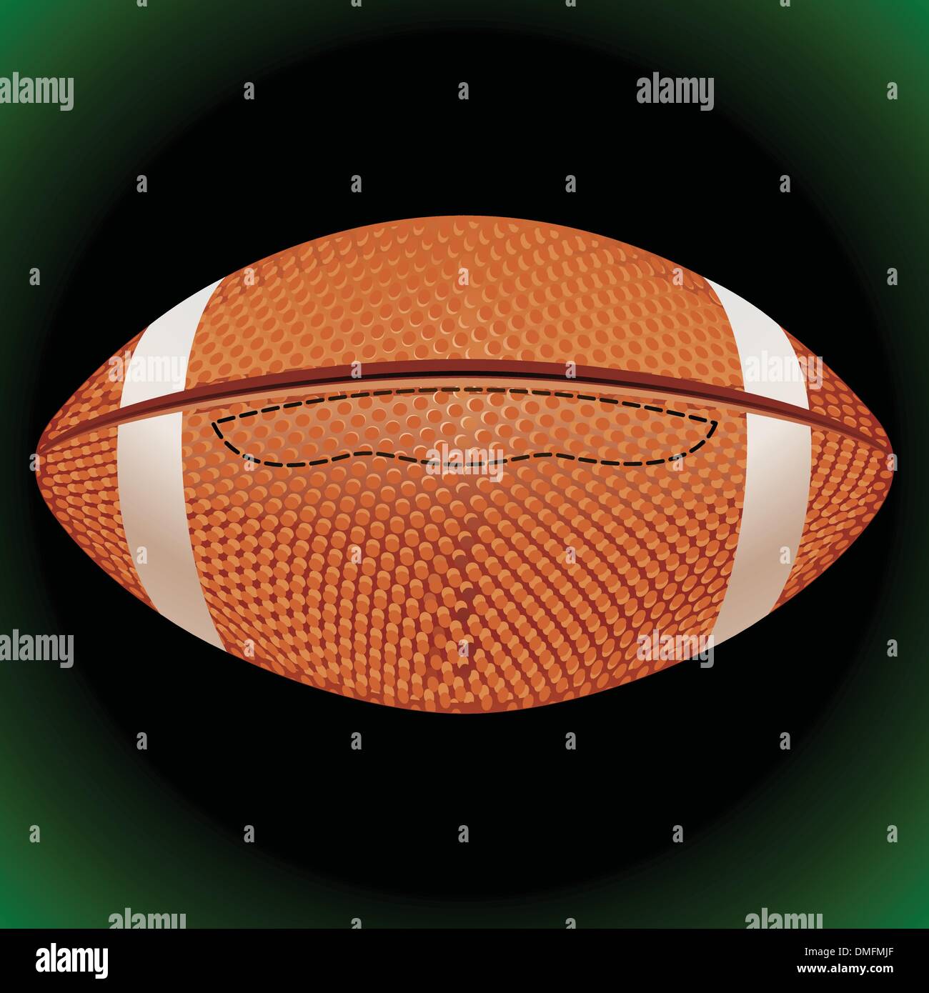 American Football palla su uno sfondo nero Illustrazione Vettoriale