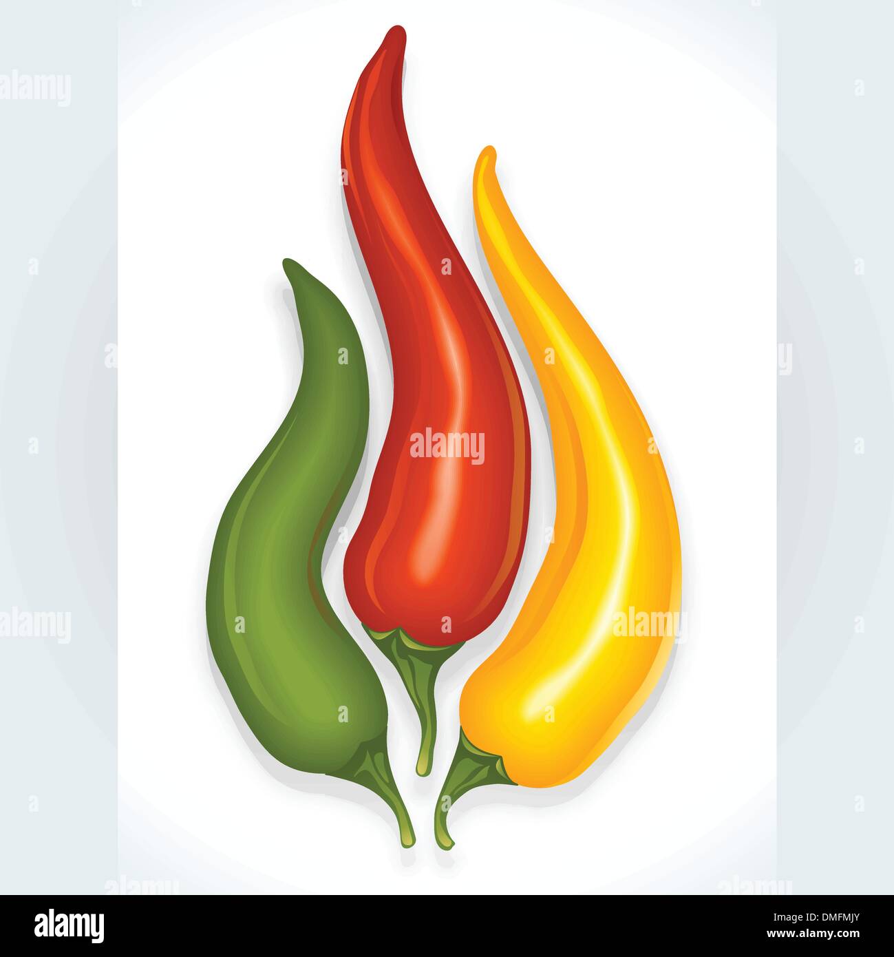 Peperoncino Piccante a forma di segno di fuoco Illustrazione Vettoriale