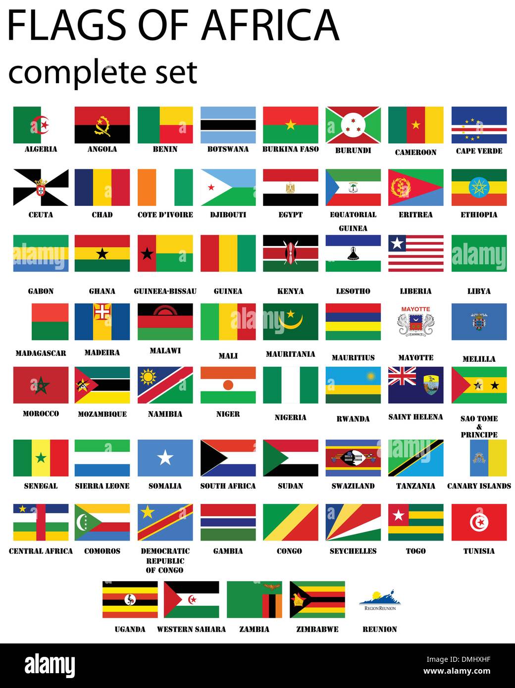 Bandiere dell'Africa Illustrazione Vettoriale