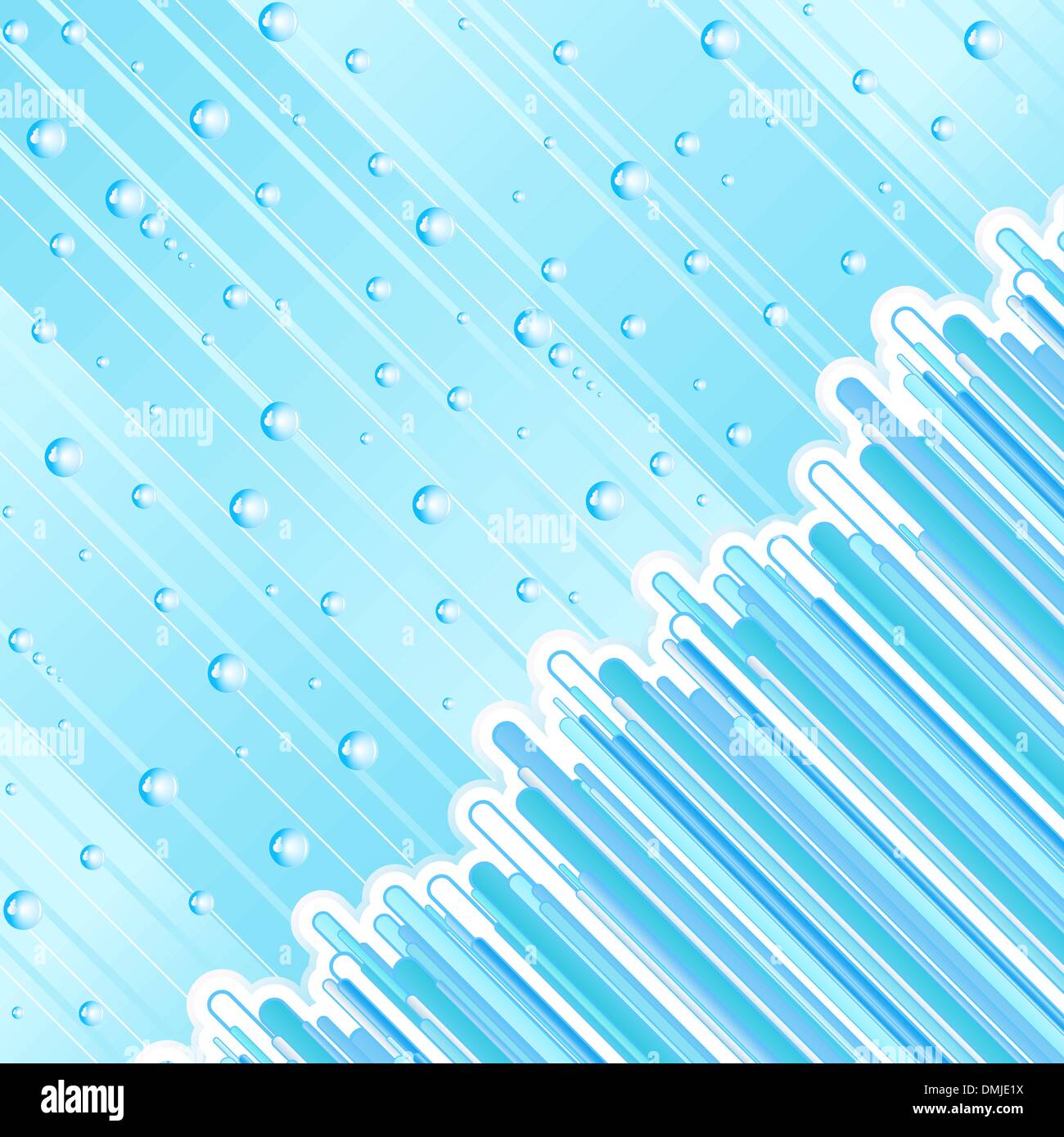 Blue Rainy day angolo di progettazione Illustrazione Vettoriale