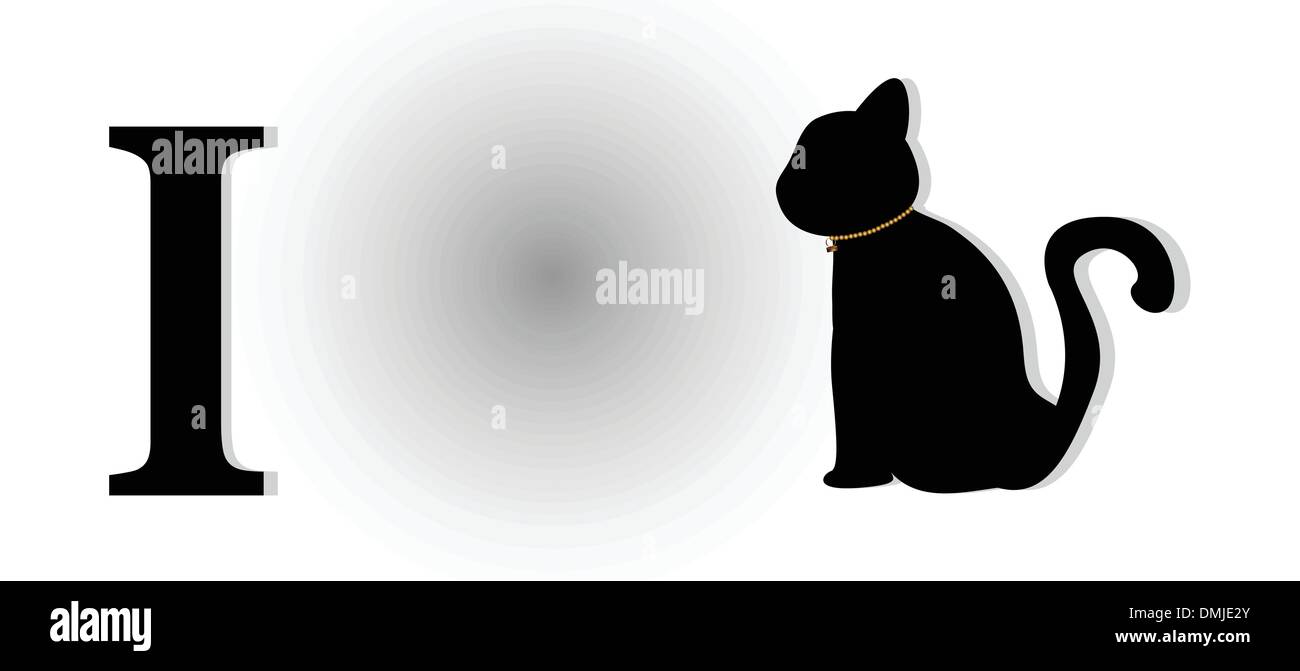 Io amo gatto per la progettazione Illustrazione Vettoriale