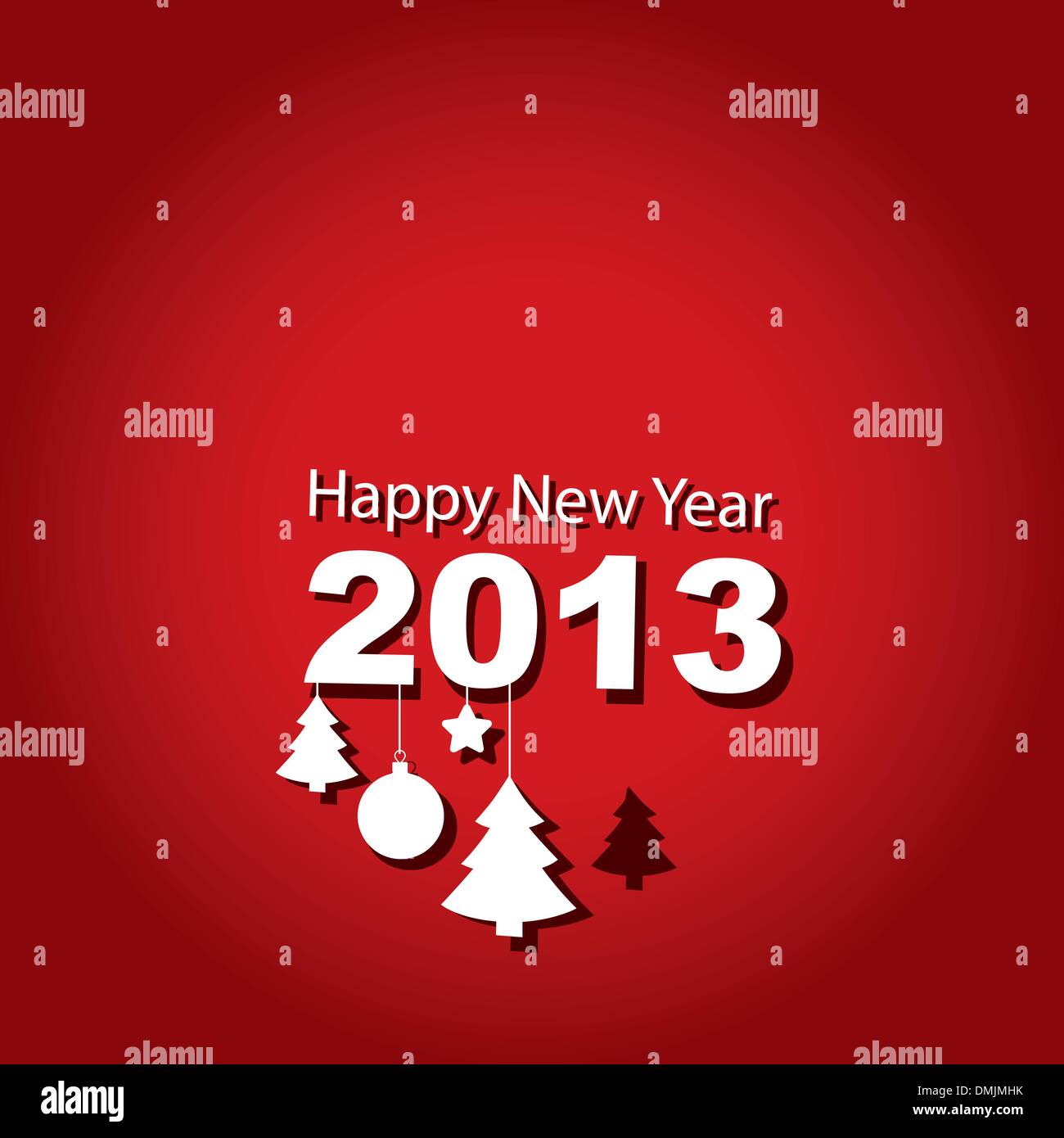 Nuovo anno 2013, albero di Natale Illustrazione Vettoriale