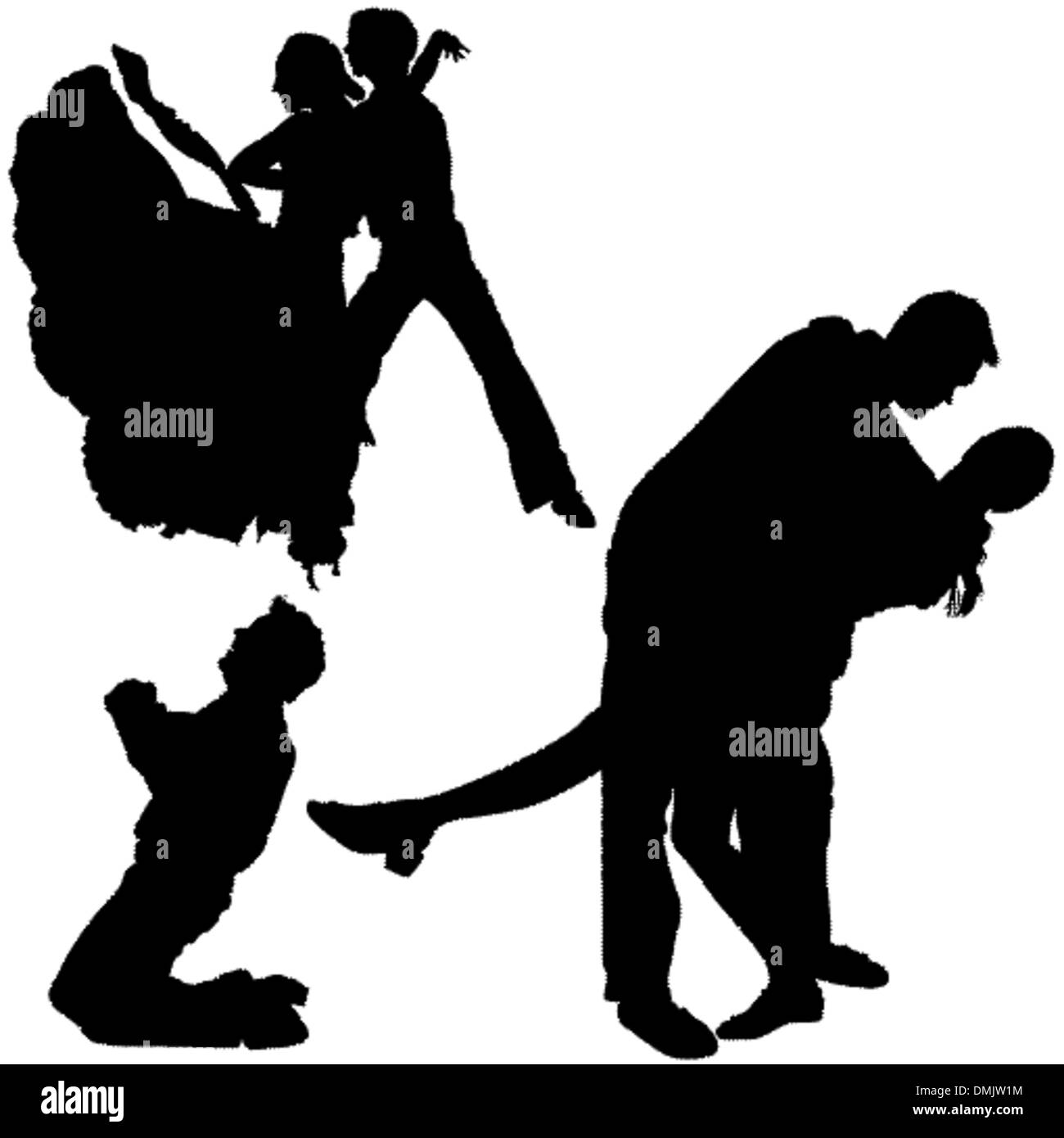 Silhouette di danza Illustrazione Vettoriale