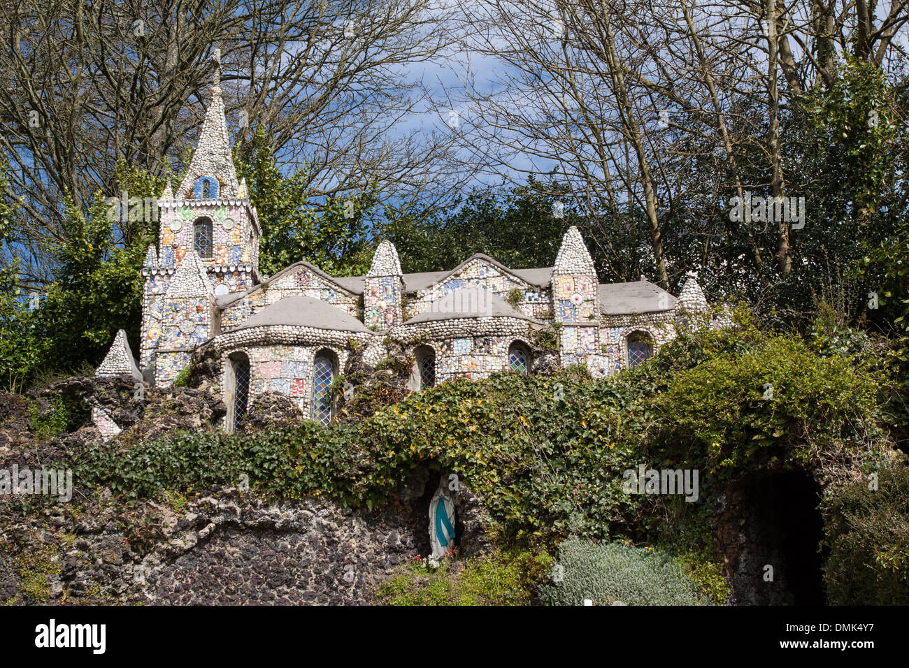 La piccola cappella costruita dal fratello DEODAT nel 1914, la Chiesa ha considerato la più piccola al mondo, Guernsey, Isole del Canale Foto Stock