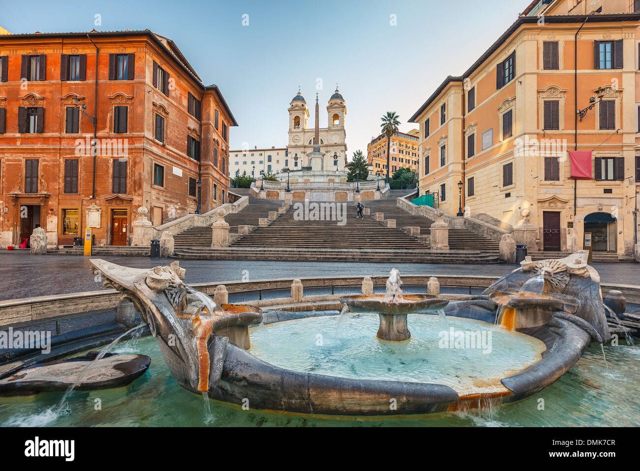 Scalinata di piazza di Spagna al mattino, Roma Foto Stock