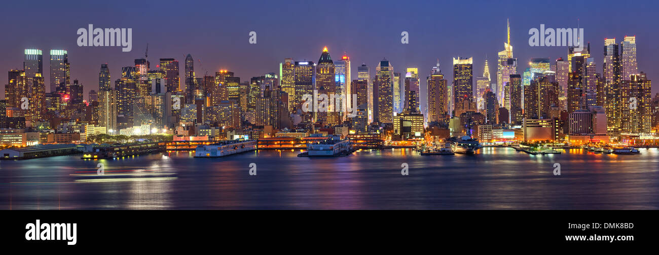 Manhattan di notte Foto Stock