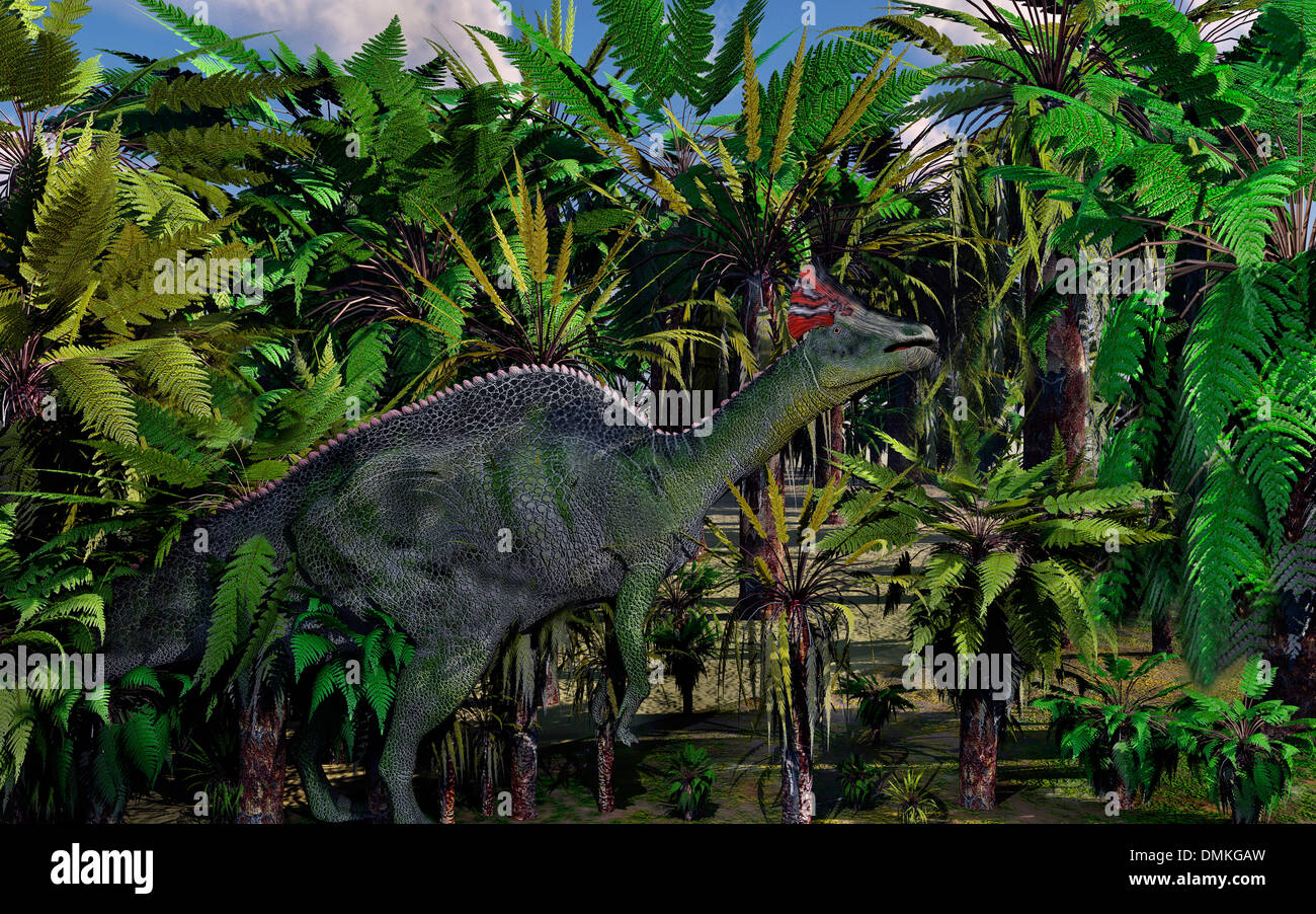 Olorotitan erbivoro dinosauro . Foto Stock