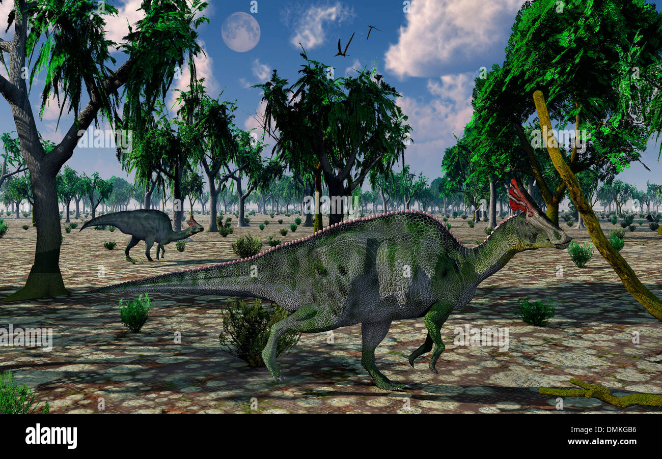 Olorotitan erbivoro dinosauri. Foto Stock