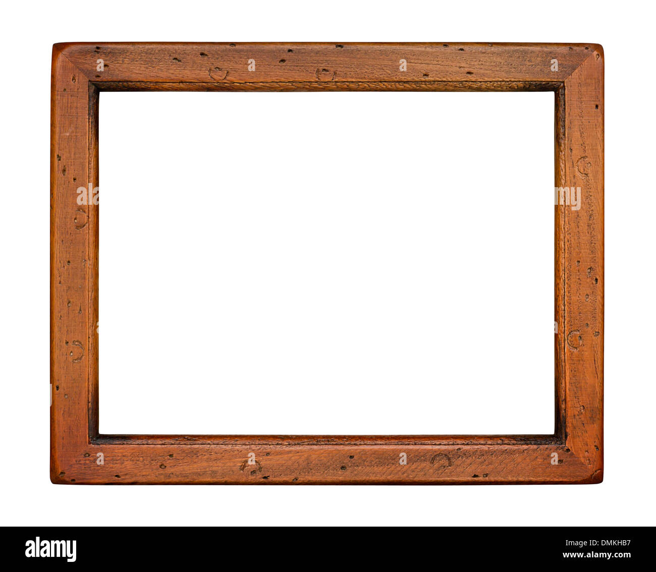 Piana in legno cornice immagine isolata su uno sfondo bianco Foto Stock