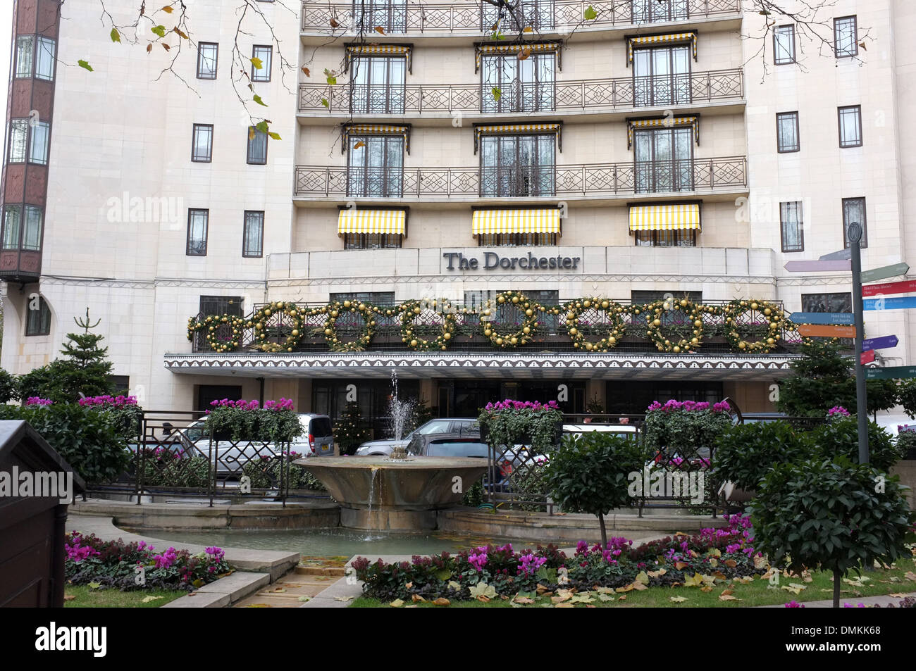 Il Dorchester Hotel park Lane mayfair LONDON REGNO UNITO Dicembre 2013 Foto Stock