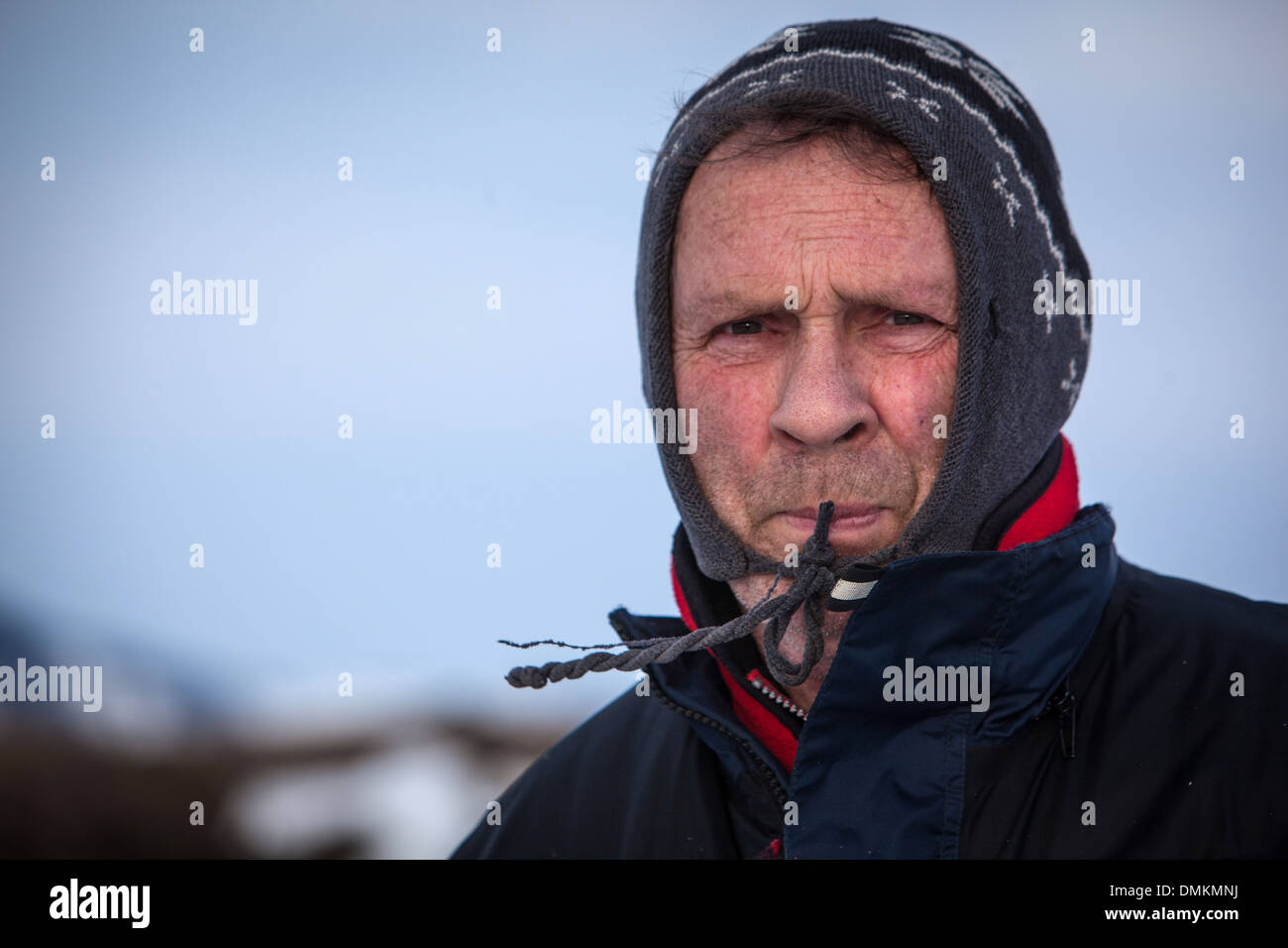 TROUT FISHER sul Lago Myvatn, Nord Islanda, EUROPA Foto Stock