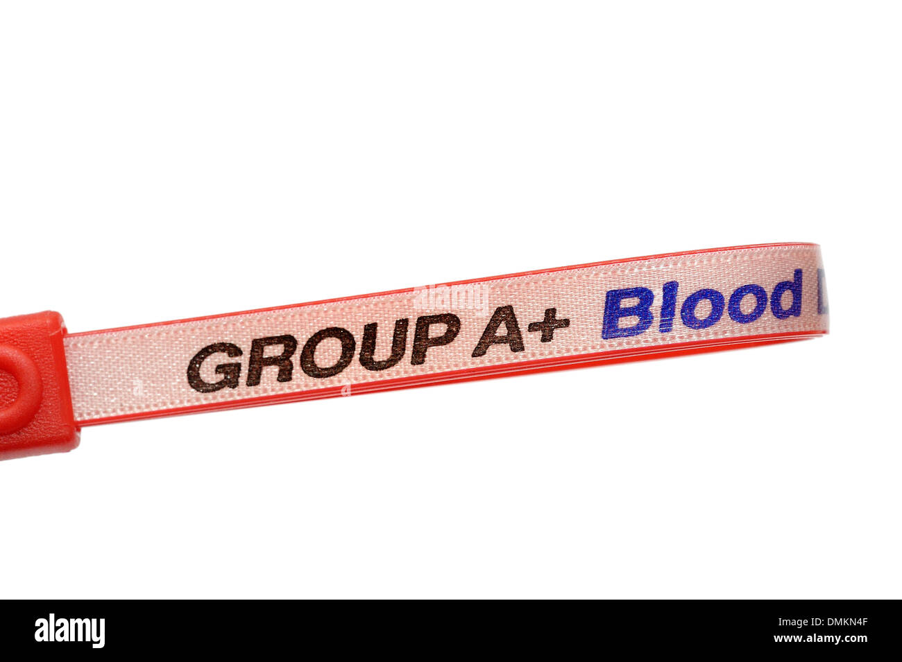 Gruppo sanguineo A+ fascia da polso Foto Stock