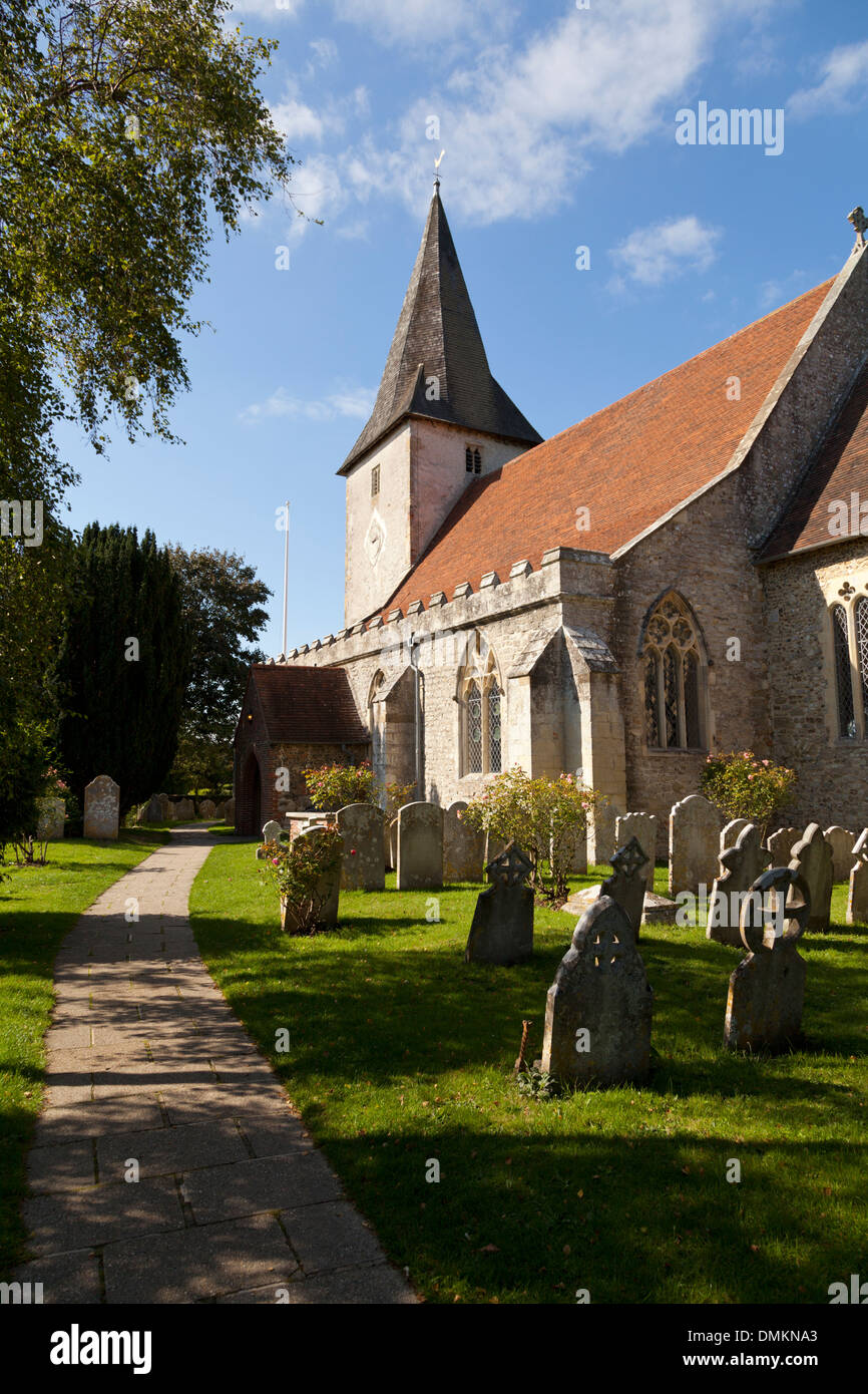 Bosham Villaggio Chiesa Chichester Sussex England Regno Unito Foto Stock