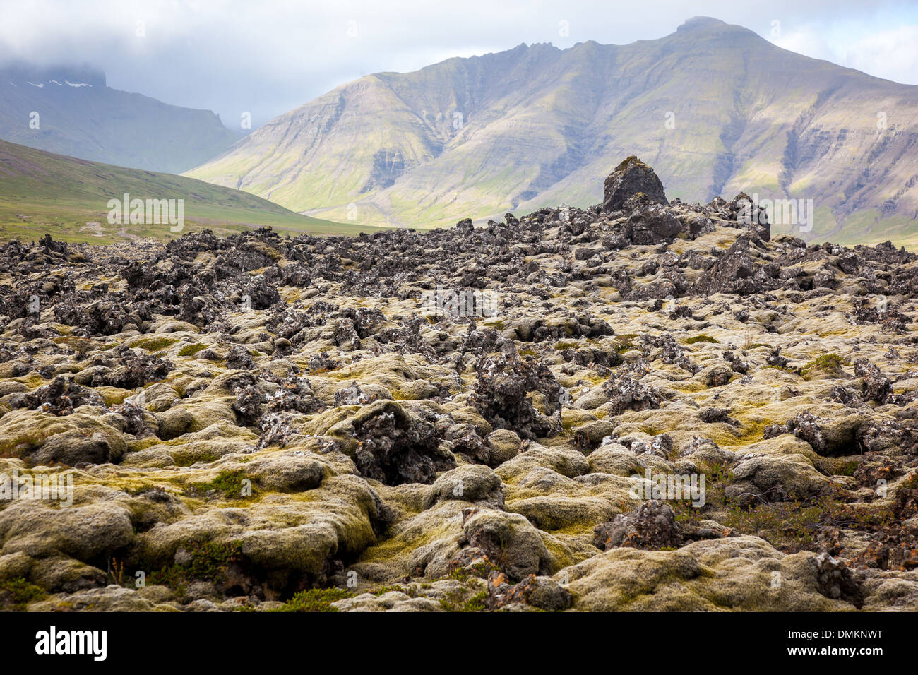 Vulcano e campo di lava, zona geotermica della penisola SNAEFELLSNES, NORTHWEST ISLANDA, EUROPA Foto Stock