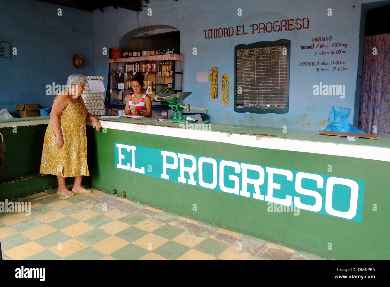 Razione shop in Trinidad, Cuba Foto Stock