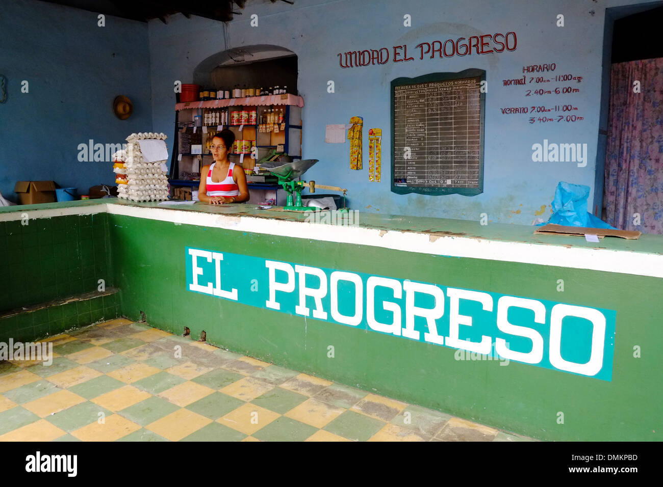 Razione shop in Trinidad, Cuba Foto Stock