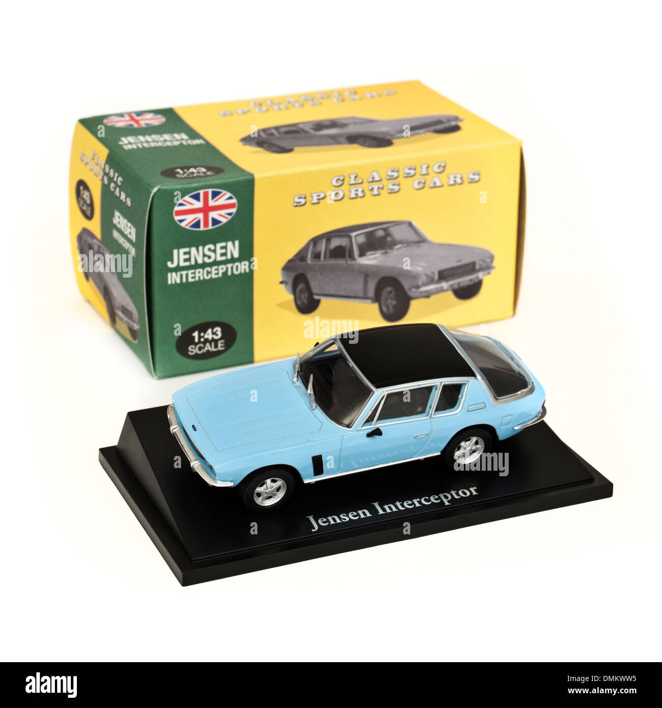 Edizioni Atlas 1:43 replica in scala ridotta degli anni sessanta Jensen Interceptor auto sportiva Foto Stock