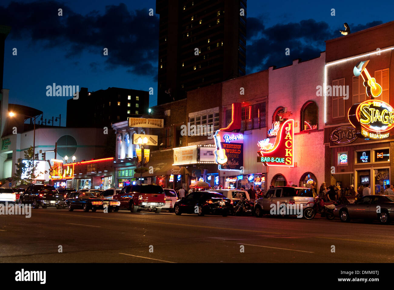 Gli Honky Tonks sul Lower Broadway, Nashville Tennessee Foto Stock