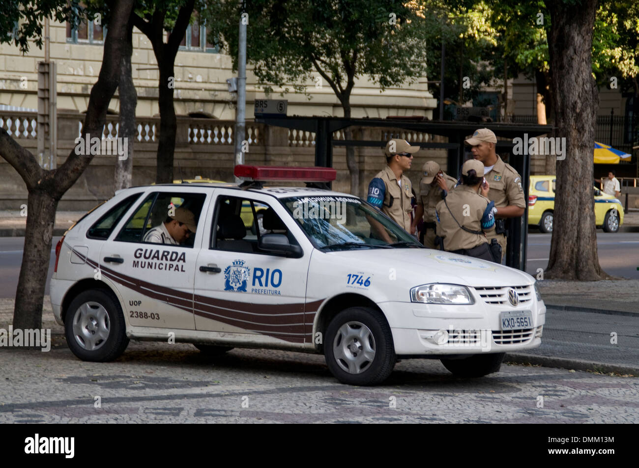 La polizia del Guarda la polizia municipale a Rio de Janeiro in Brasile Foto Stock