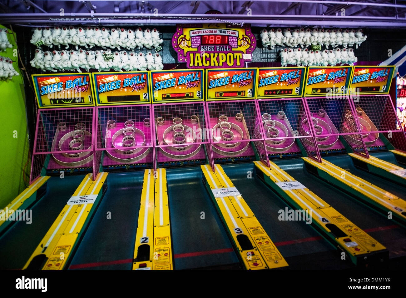 Skee ball game arcade Foto Stock