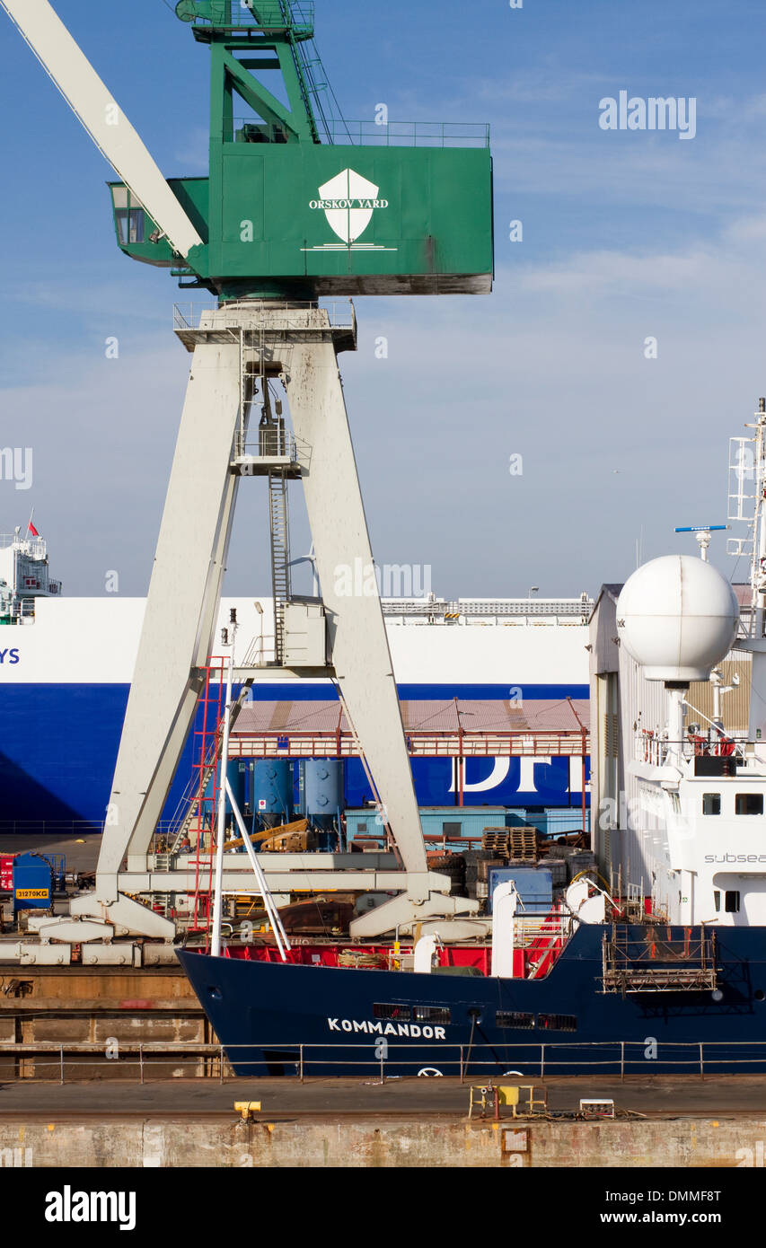 Il Orskov cantiere di riparazione in Frederikshavn. Foto Stock