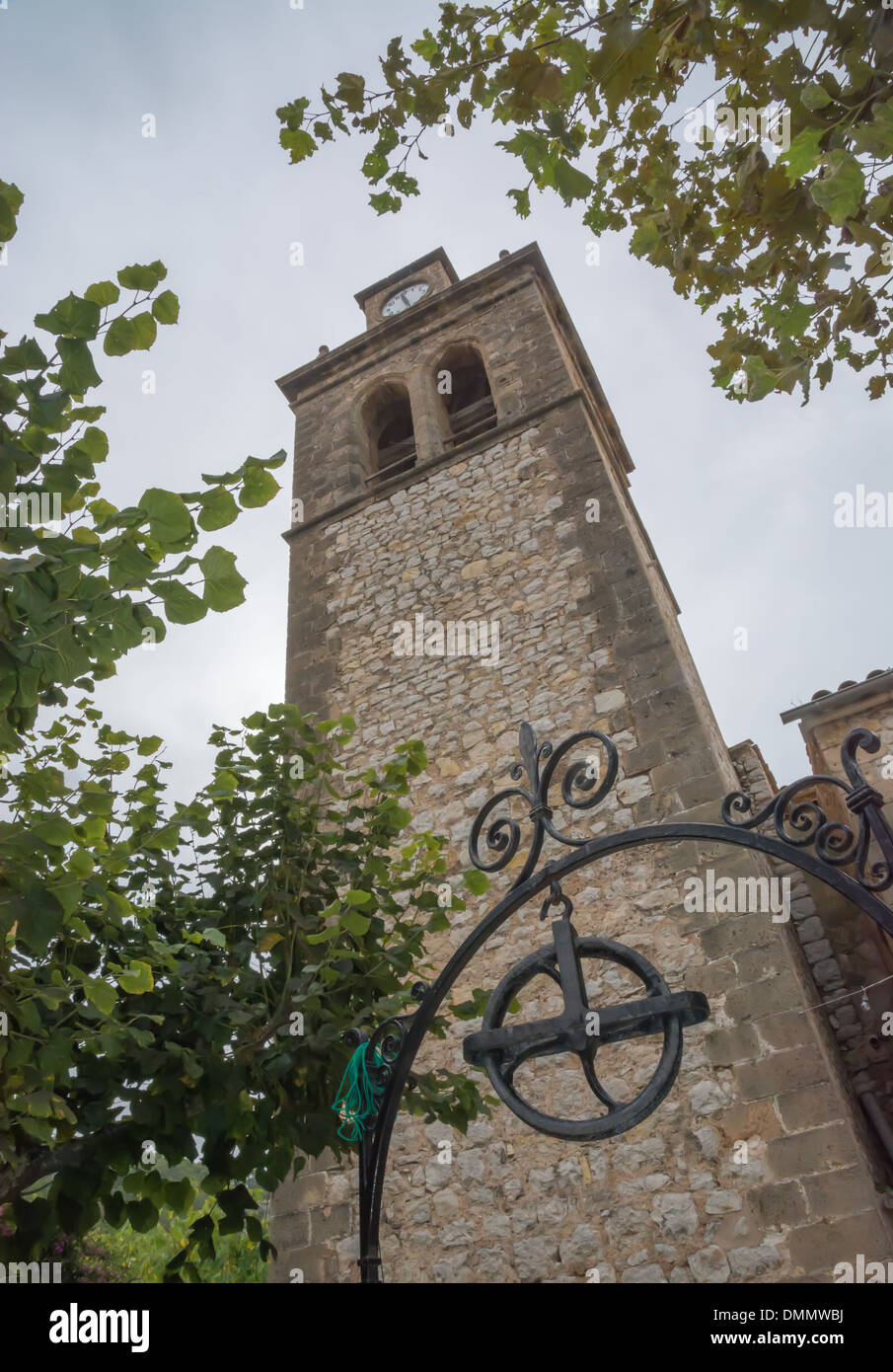 Torre di Sant Crist cappella del XVIII secolo in S'Arracó, Maiorca, isole Baleari, Spagna. Foto Stock