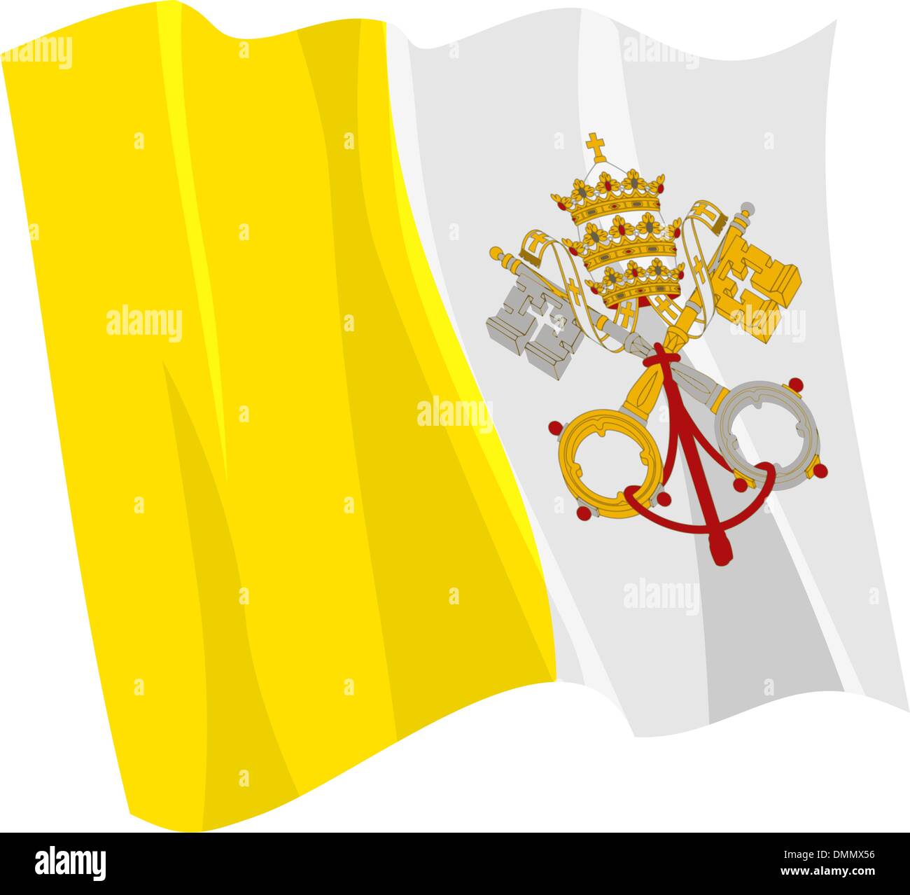 Politica sventola bandiera del Vaticano Illustrazione Vettoriale
