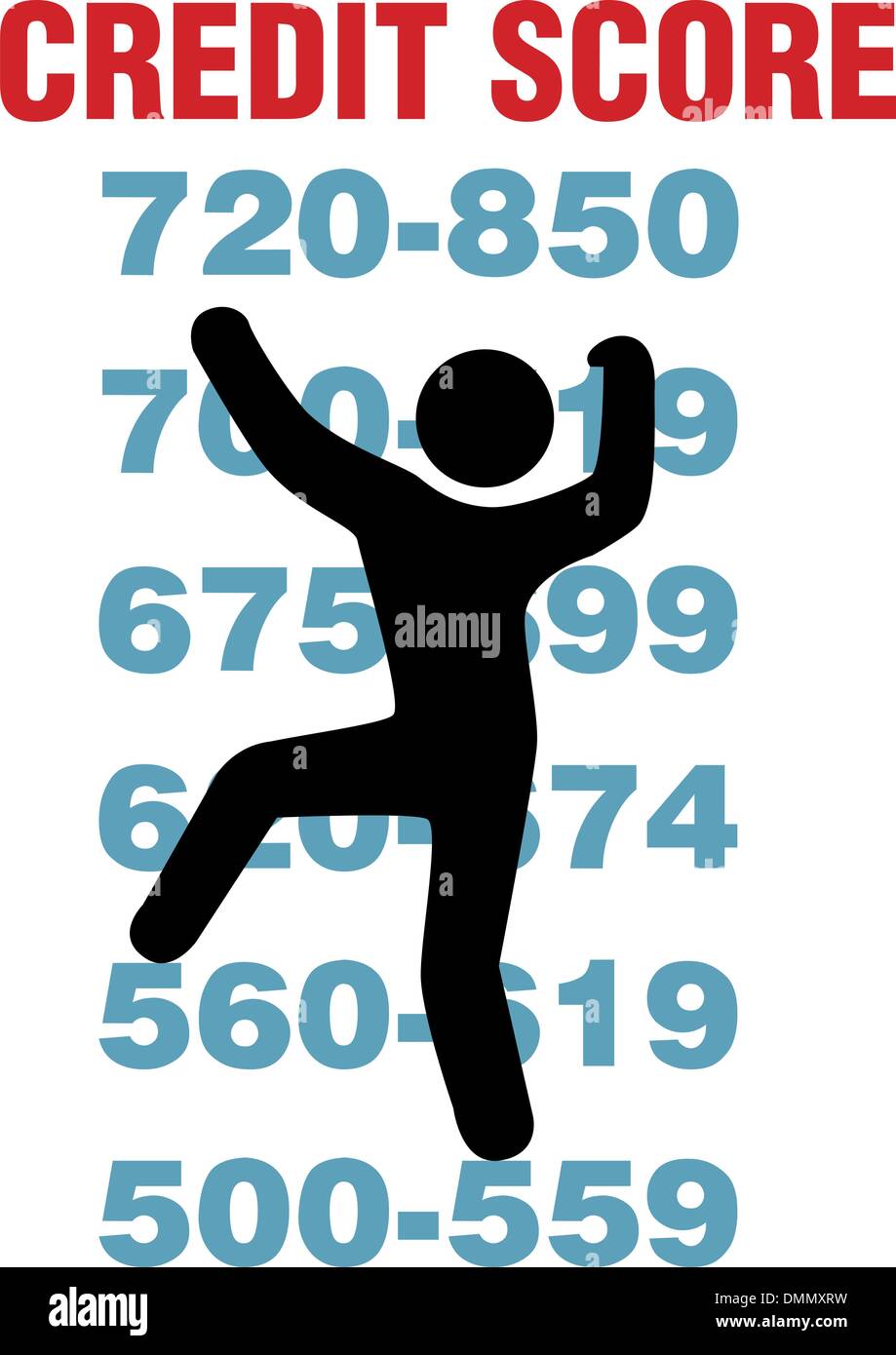 Consumatore si arrampica meglio carta di credito cliente Illustrazione Vettoriale