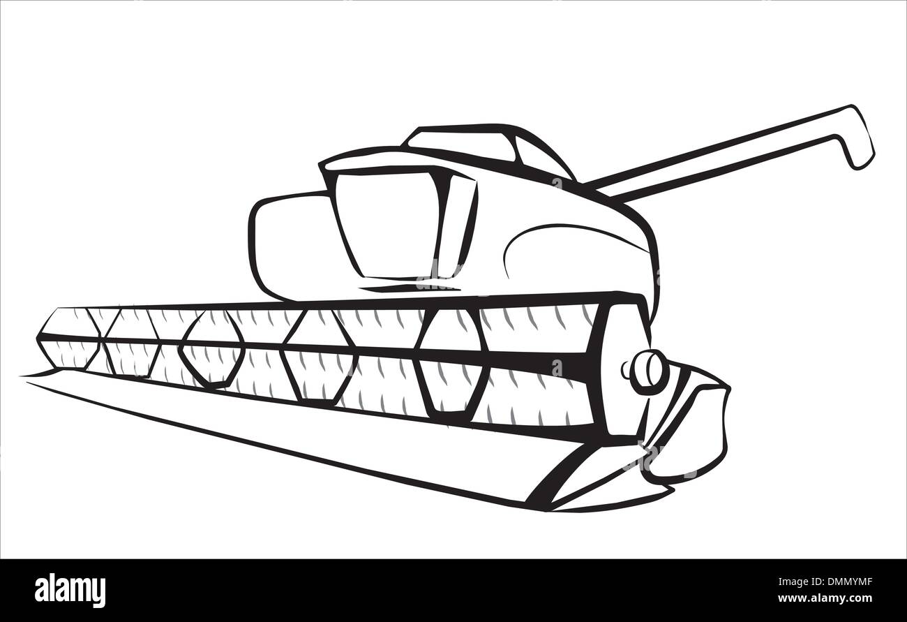 Trebbiatrici mietitrebbia Illustrazione Vettoriale