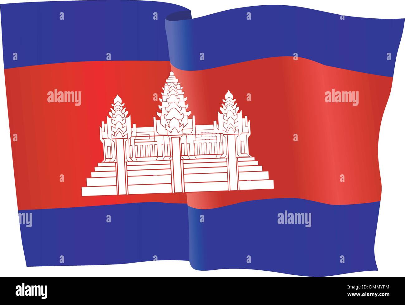 Bandiera della Cambogia Illustrazione Vettoriale