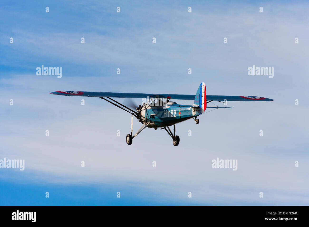 Morane Saulnier MS317 HY22 317 G-MOSA in volo a Breighton Airfield Foto Stock