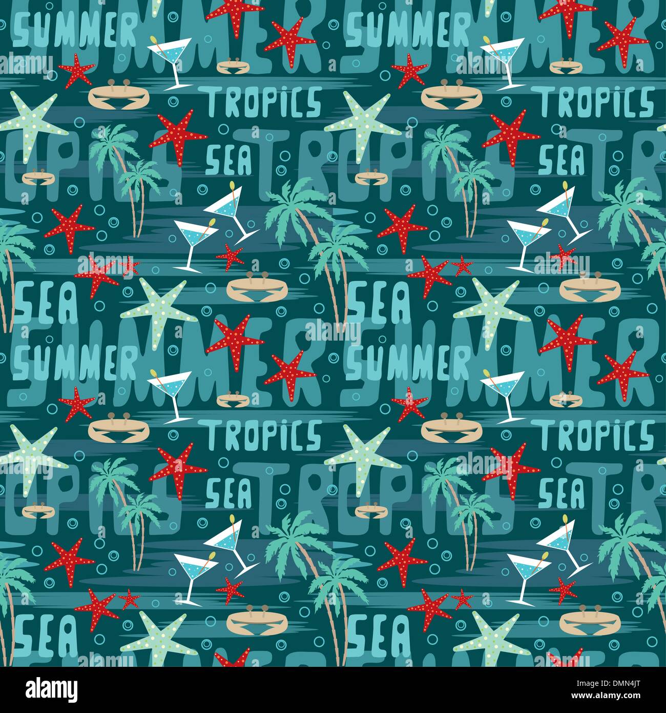 Seamless pattern tropicale Illustrazione Vettoriale