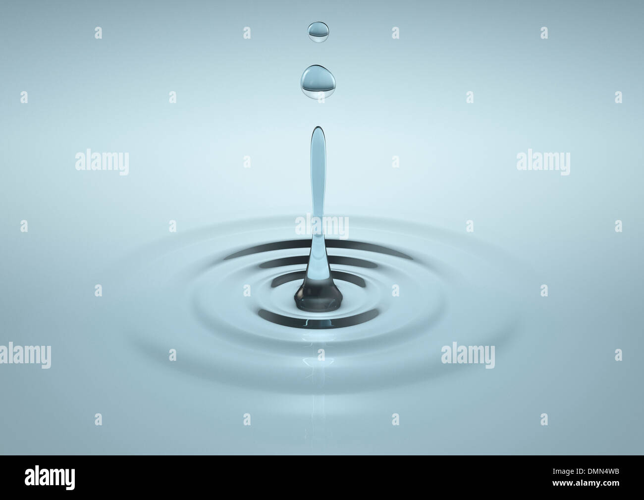 Gocciolamento d'acqua e ondulazione - concetto Foto Stock