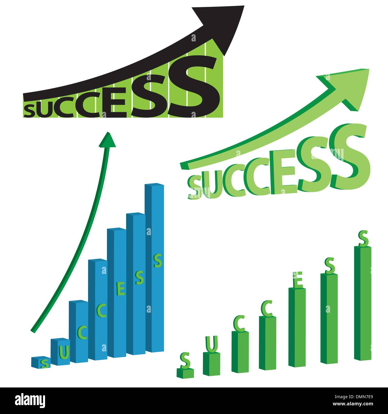 Set di successo concetto arti. Illustrazione Vettoriale