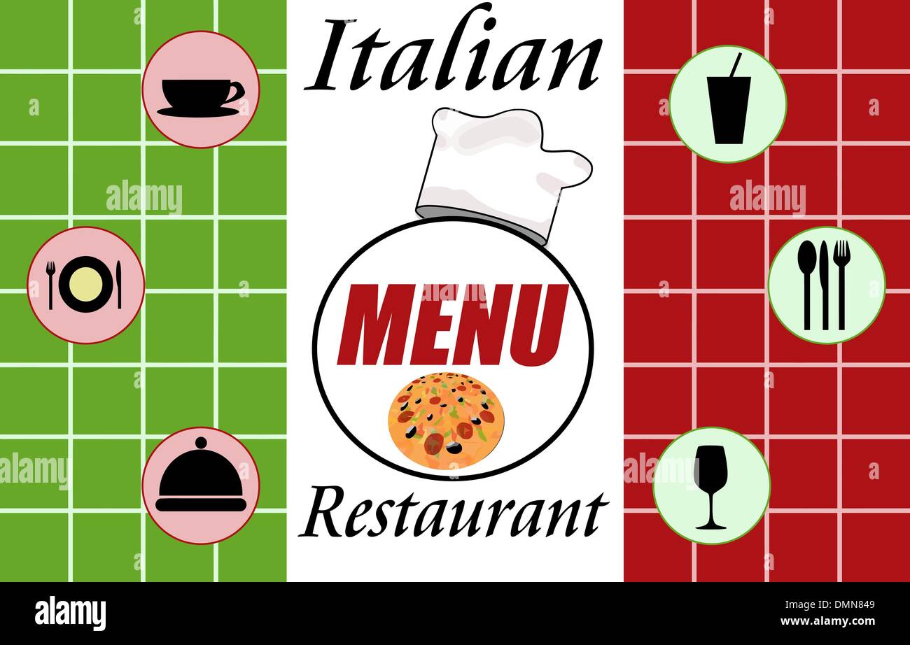 Il ristorante italiano menu Illustrazione Vettoriale