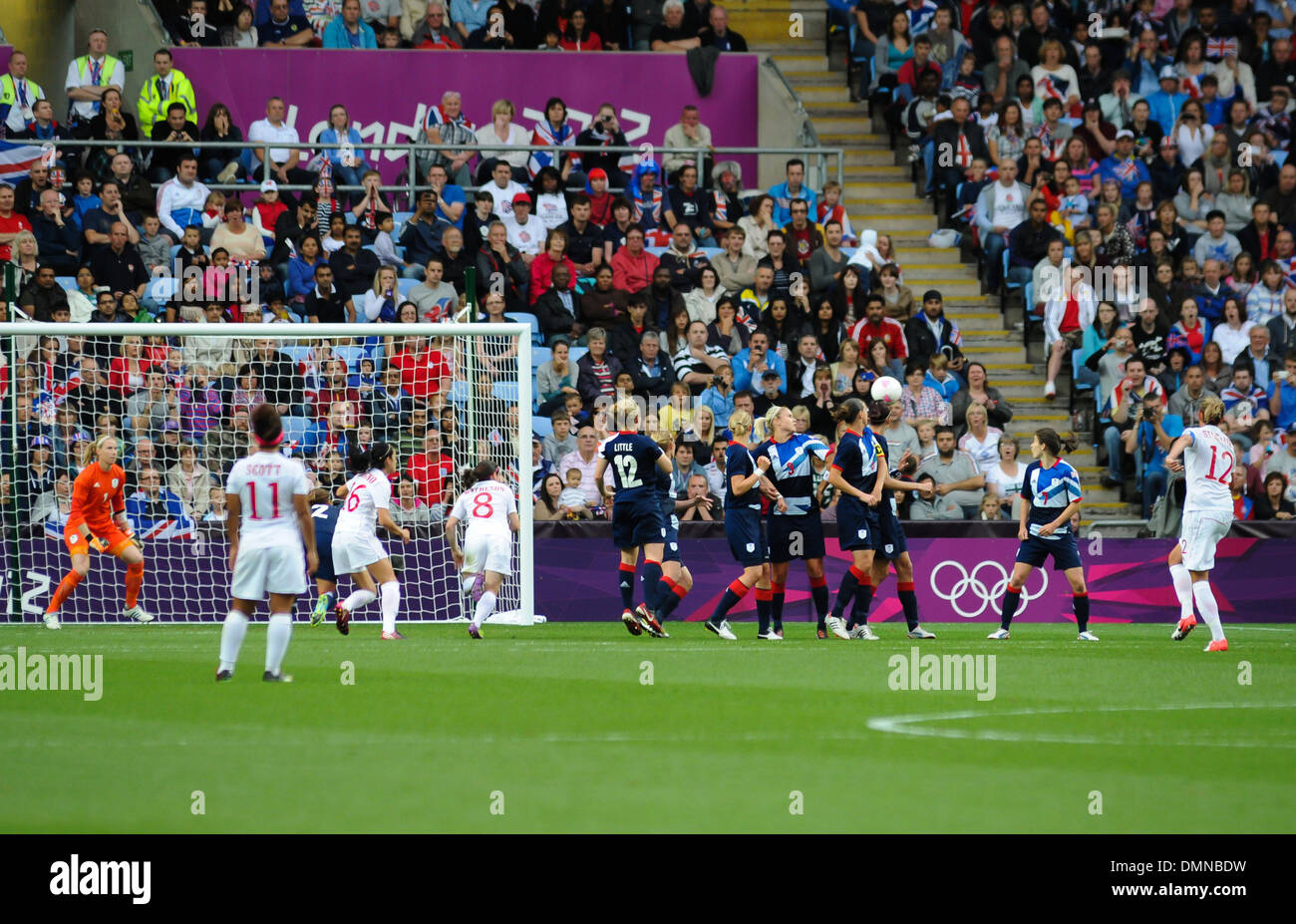 Azione di confronto Londra 2012 Giochi Olimpici - Calcio femminile Quarti di Finale - Gran Bretagna vs Canada alla città di Coventry Stadium Foto Stock
