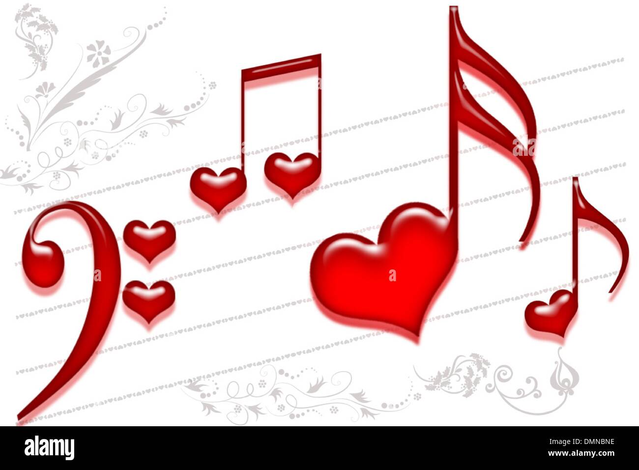 La melodia del cuore in amore Illustrazione Vettoriale