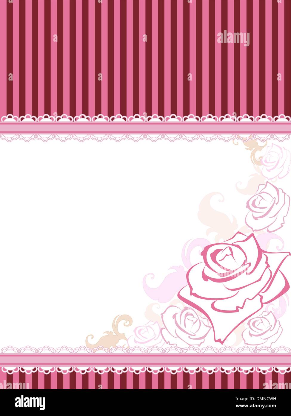 Scheda vettore con rose Illustrazione Vettoriale