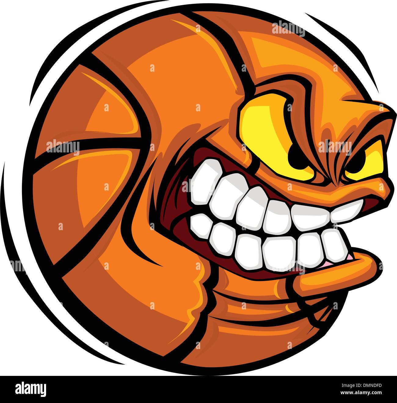 Faccia di basket ball Cartoon immagine vettoriale Illustrazione Vettoriale