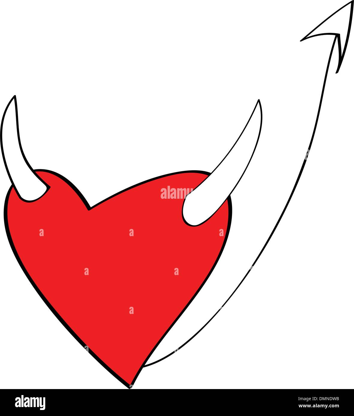 Cuore diavolo cartoni animati Illustrazione Vettoriale