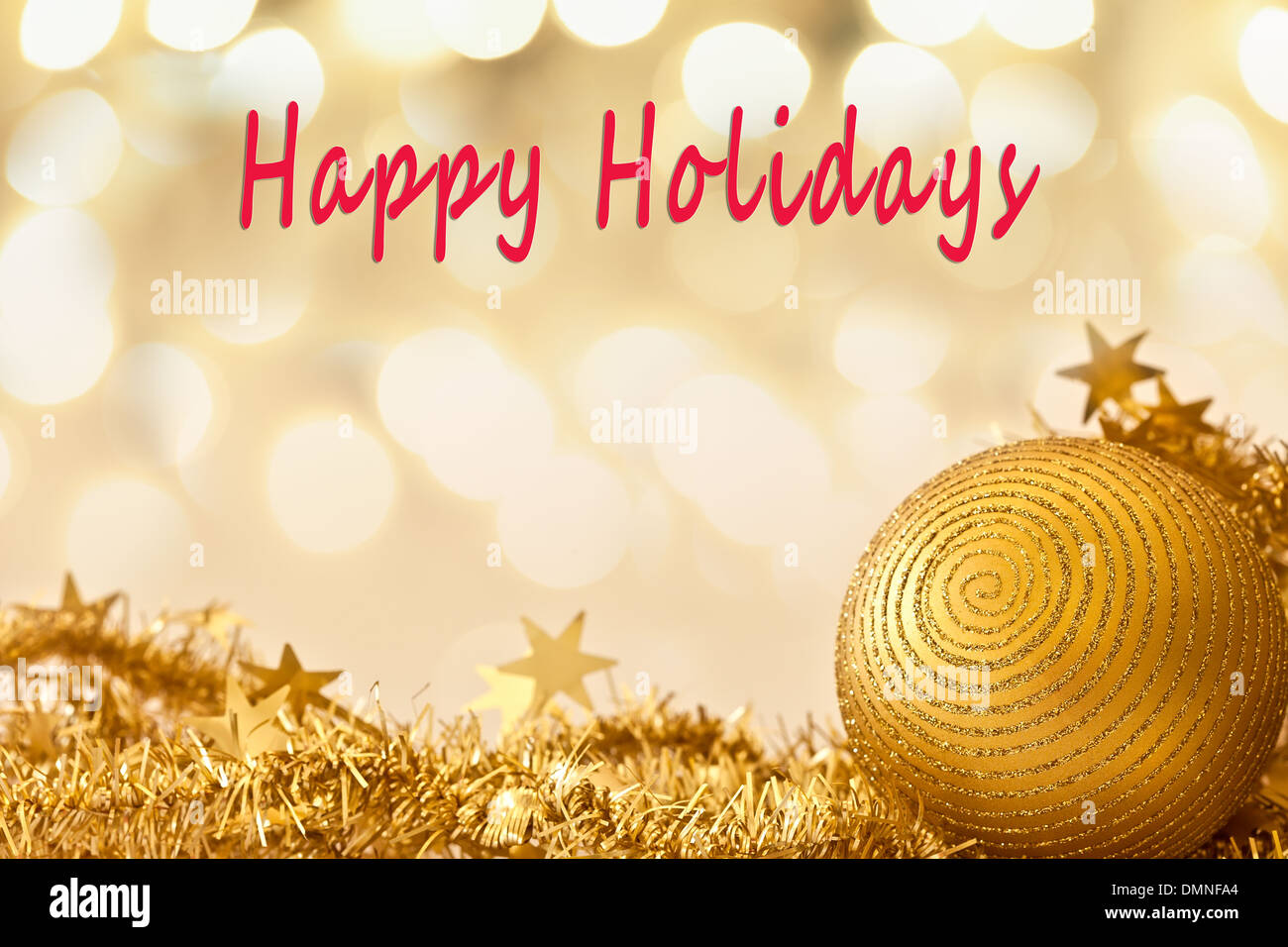 Happy Holidays card con glitter e stanza per il testo Foto Stock