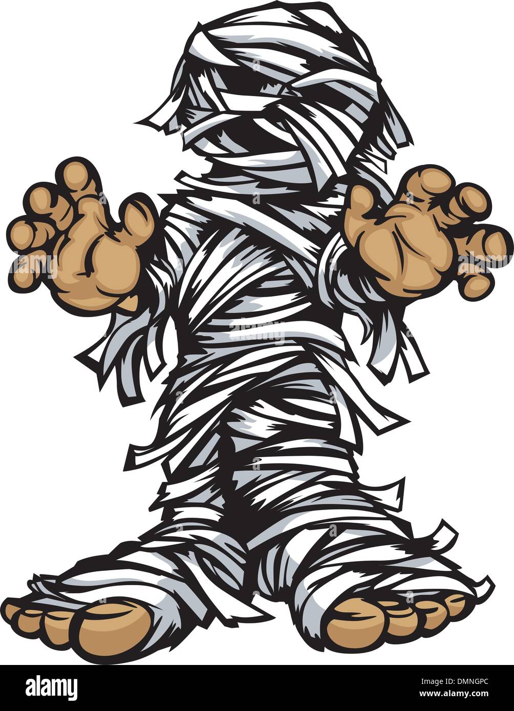 Mummia permanente Halloween Monster Cartoon illustrazione vettoriale Illustrazione Vettoriale