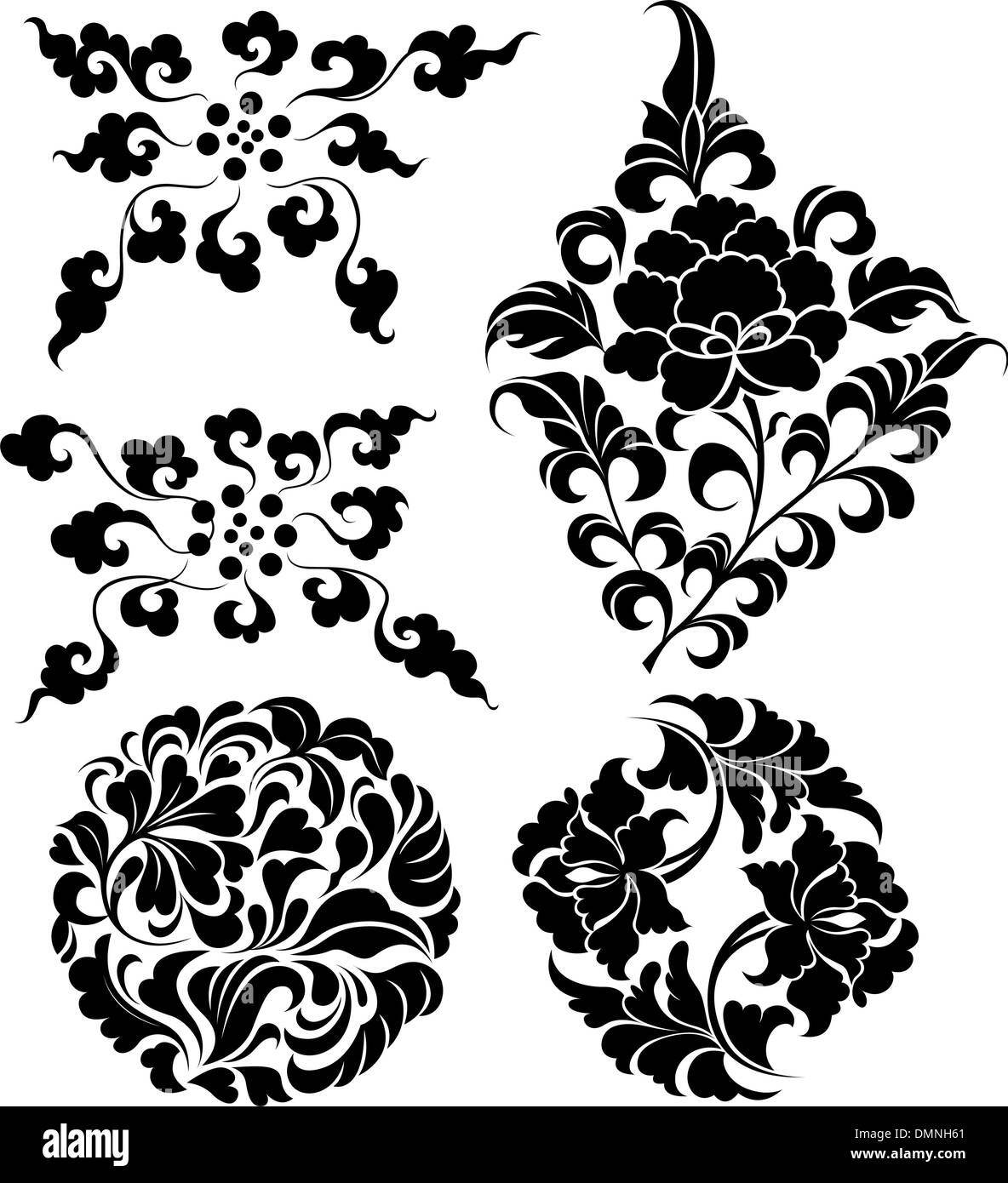 Abstract decorativo di scorrimento elemento di fiori Illustrazione Vettoriale