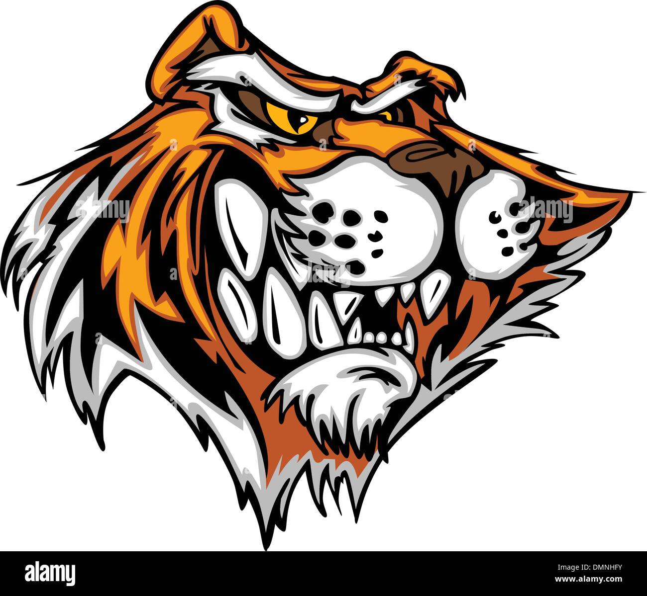 Cartoon Tiger Mascot testa illustrazione vettoriale Illustrazione Vettoriale