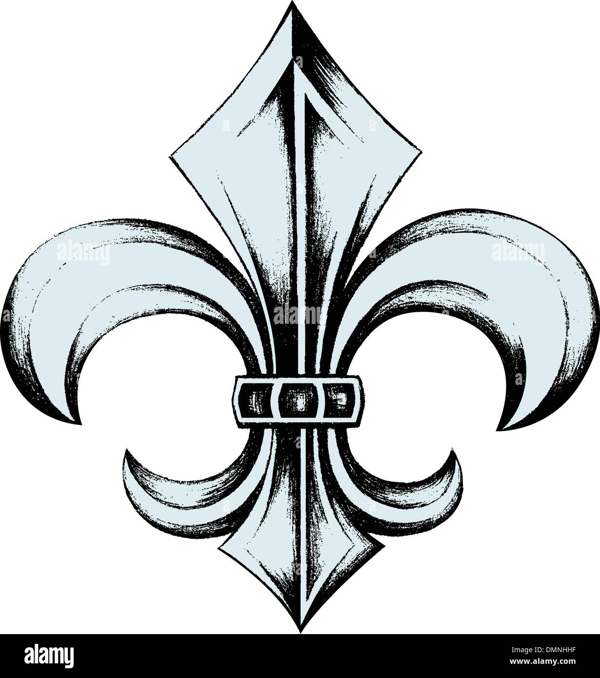 Disegnata a mano Fleur de Lis Illustrazione Vettoriale