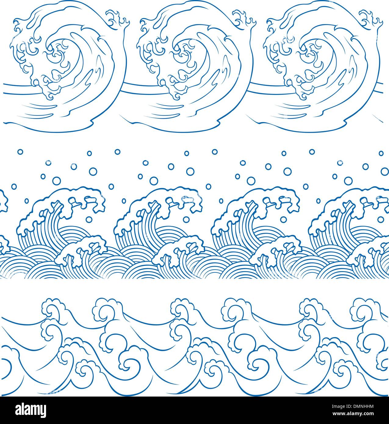 Onde oceaniche sfondo senza giunture Illustrazione Vettoriale