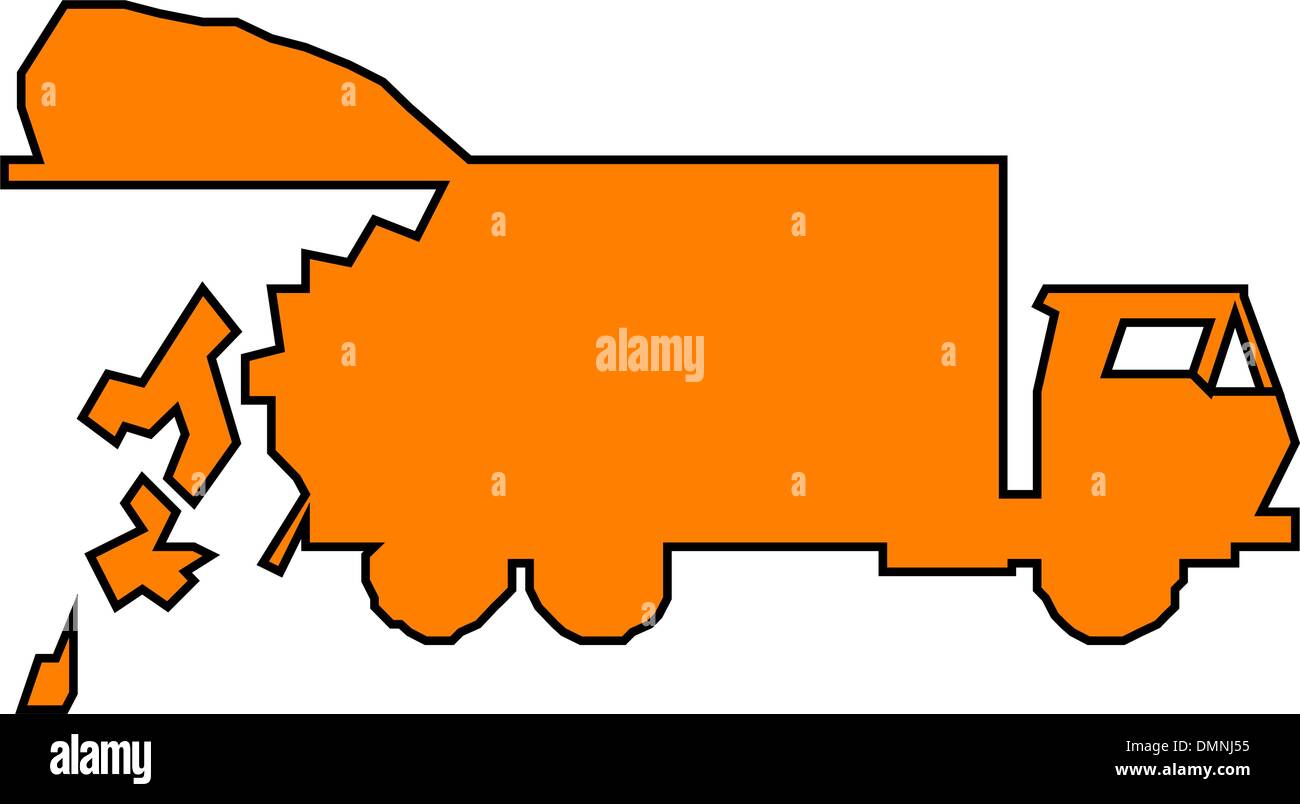 Autocarro pesante silhouette Illustrazione Vettoriale